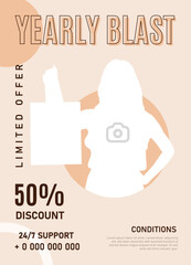 Clothing business sell discount flyer and social media advertisement template