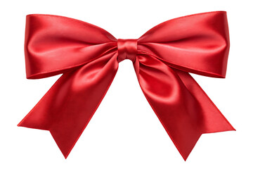 Naklejka premium Red satin ribbon bow, gift decoration