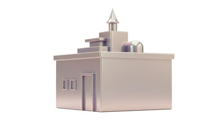 Isolated Modern Silver Building Structure