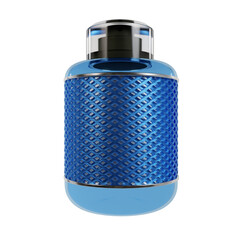 Modern Blue Luxury Perfume Bottle isolated on transparent background. 