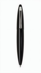 Elegant Black Ballpoint Pen on Clean White Background