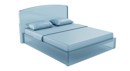 Isolated Modern Bed with Pillows for Sleep and Comfort