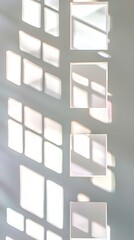 Abstract Light Patterns from Window Shadows on White Wall