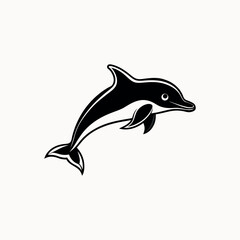 Dolphin Illustration on White Background – High-Quality Vector Art