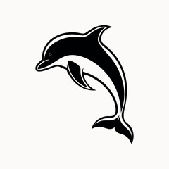 Dolphin Illustration on White Background – High-Quality Vector Art