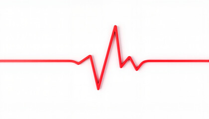 Medical heartbeat symbol on clean white background, representing health