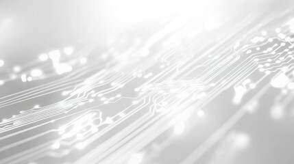 A white design featuring circuit lines in an intricate pattern, with empty space for mockup or branding background wallpaper AI generated image