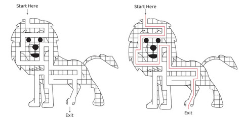 Engage young minds with this fun and educational lion-themed maze for kids! This printable activity features an exciting maze puzzle designed to challenge children’s problem-solving skills.