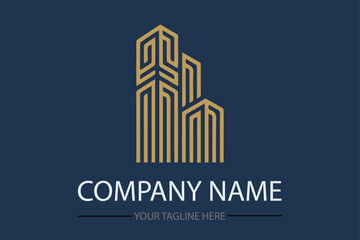 Fototapeta premium Set of building logo design inspiration. Professional Building Logo Design for Company, Modern Architecture, Branding, Corporate Identity
