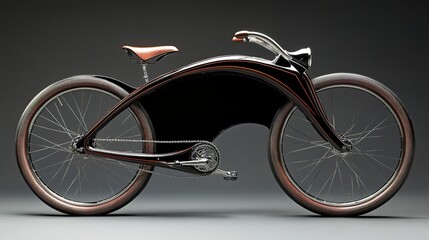 Fototapeta premium Sleek Vintage Bicycle: A Retro Ride in Black and Brown