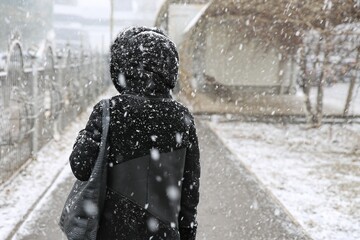 woman in the snow