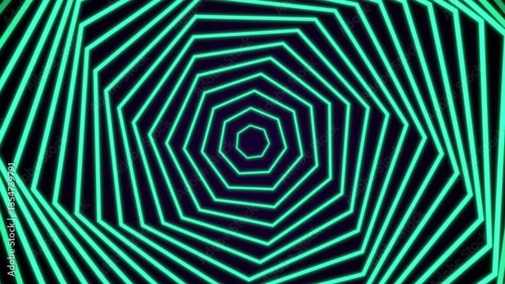 Poster abstract turquoise color retro style spiral line pattern tunnel loop background - seamless loopable 