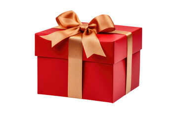 Obraz premium Gift Wrapped with Red Ribbon – Isolated PNG on transparent background