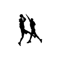 basketball players silhouette vector