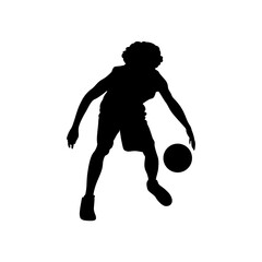 A boy playing with a football vector.