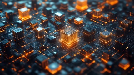 Illuminated Data Cubes on Circuit Board