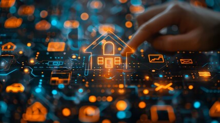 Smart home technology engages real estate agents in modern property management and digital marketing strategies from above
