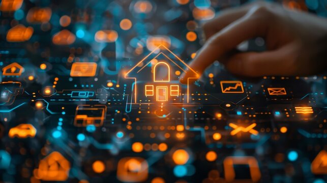 Smart home technology engages real estate agents in modern property management and digital marketing strategies from above