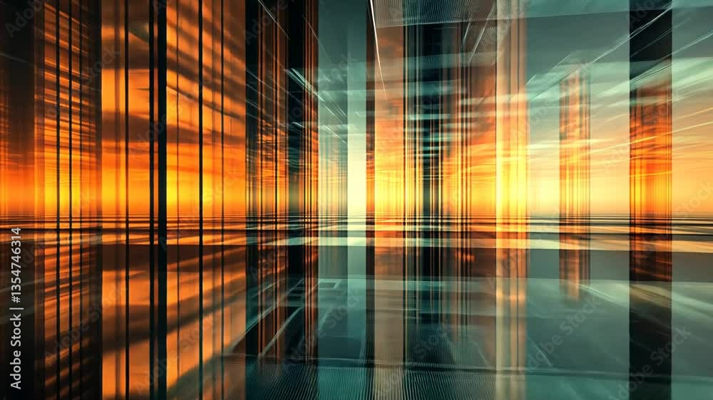 Poster tech background for software development in abstract code generative ai