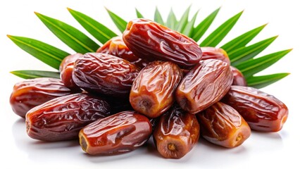 fresh dates fruit on white 

