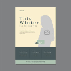Modern abstract Editable Fashion Beauty poster template. Can be used for social media post. Trendy corporate style.