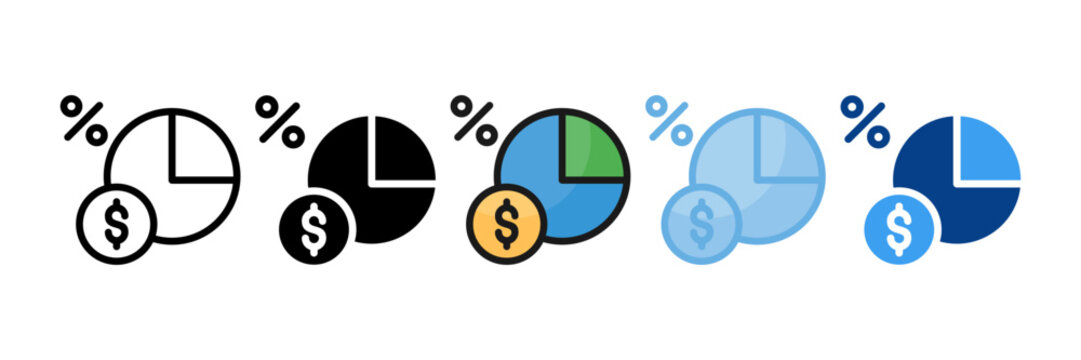 Profit Margin Icon Set Multiple Style Collection