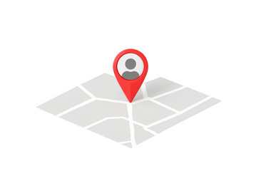map pointer with pin icon isolated in transparent background