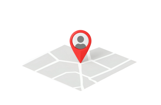 map pointer with pin icon isolated in transparent background