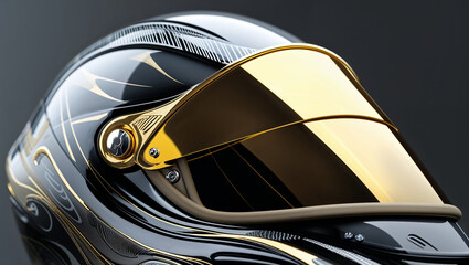 Fototapeta premium motorcycle helmet on black background