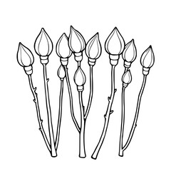 Elegant Floral Stems Nature s Graceful Lines Danced on Canvas with Delicate Strokes