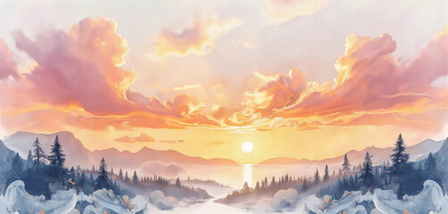 sunrise in the mountains