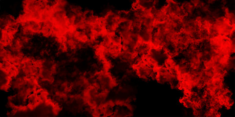 Red painted fire explosion.  Rough red and dark watercolor brush drawn. Red grunge textured wall background. Mist or smog brush effect grunge texture, Abstract grainy and grunge Smoke Like Clouds.