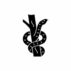creative details snake Wrapped Around a Tree Branch Icon vector illustration