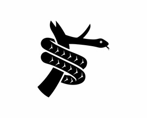 creative details snake Wrapped Around a Tree Branch Icon vector illustration