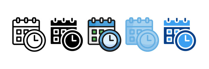 Scheduling Icon Set Multiple Style Collection