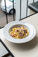 Italian food style chef restaurant sunny day pasta
