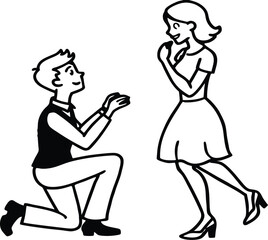 Beautiful pregnant woman and her husband, a loving family silhouette illustration