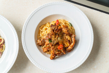 Italian food style chef restaurant sunny day pasta