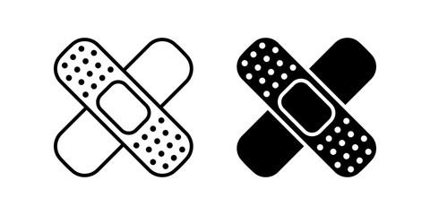 Band Aid icon set. for mobile concept and web design on white background