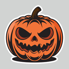 Collection of carved pumpkins with various scary and funny expressions, perfect for Halloween themes. Vector cartoon illustration