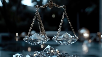 Elegant diamond scales of justice