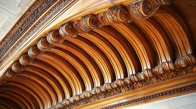 Professional study of ornamental ribs showcasing structured rhythmic designs in vaulted ceilings for intricate architectural beauty - Powered by Adobe