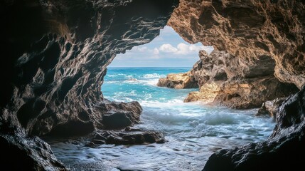 Obraz premium Cave Opening Ocean View