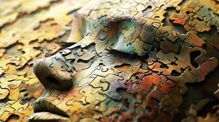 Abstract Puzzle Face: A Journey into the Mind