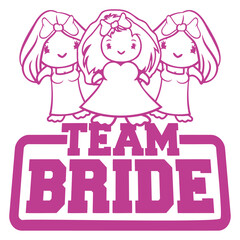 3 Birds Chicks Team Bride Saying Girls Girlfriends Design Lover Art Vector Illustration Card T-Shirt Poster Sticker Graphic Print Decorative Drawing Isolated Logo Decoration Symbol Creative Cool Style