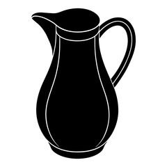 Silhouette of a Jug: A sleek, minimalist silhouette of a classic jug, its elegant curves and refined design offering a timeless aesthetic.