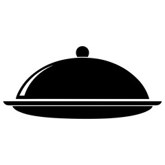 Obraz premium restaurant cloche on white background