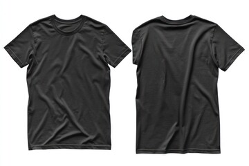 Black T-shirt Front and Back Mockup for Apparel Branding and Design