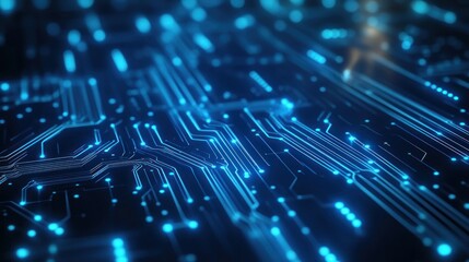 Fototapeta premium Abstract Circuit Board with Glowing Lines