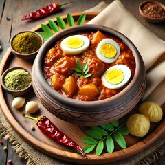 African stew with eggs and root vegetables